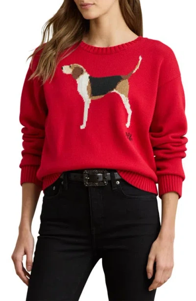 RALPH LAUREN LAUREN RALPH LAUREN INTARSIA FOXHOUND SWEATER