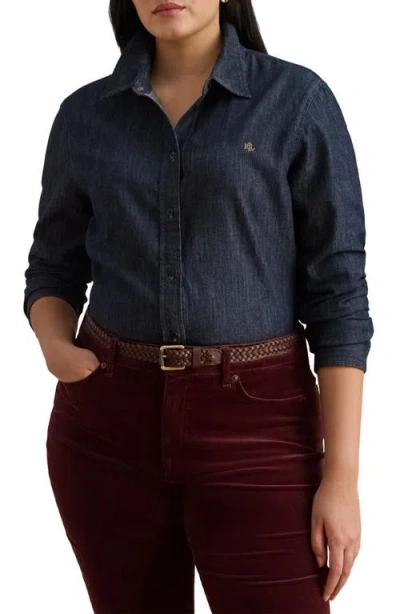 Ralph Lauren Lauren  Jamelko Denim Button-up Shirt In Blue