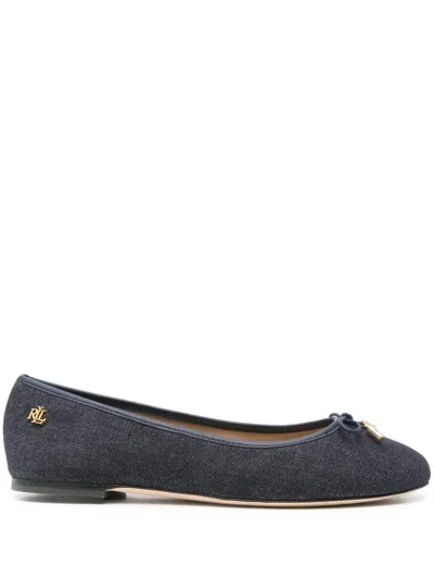 Ralph Lauren Jayna Blue Denim Ballet Pumps In Dnf