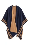 Ralph Lauren Lauren  Jet Setter Reversible Knit Poncho In Brown
