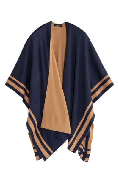 Ralph Lauren Lauren  Jet Setter Reversible Knit Poncho In Brown