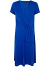 Ralph Lauren Karlee Short Sleeve Day Dress By Lauren Ralph Laur In Blue