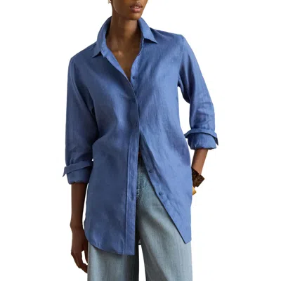 Ralph Lauren Relaxed Fit Linen Shirt In Carson Blue
