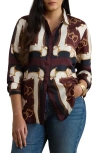 Ralph Lauren Lauren  Kristy Twill Button-up Shirt In Brown