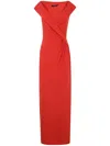 Ralph Lauren Leonidas Sleeveless Gown Dress In Red