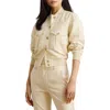 Ralph Lauren Women's Linen-blend Bomber Jacket In Nude