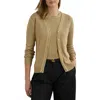 Ralph Lauren Lauren  Linen Blend Rib Cardigan In Green