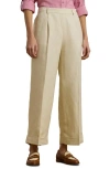 Ralph Lauren Plus Size Linen-blend Twill Wide-leg Pants In Ivory Beige
