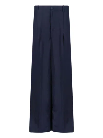 Ralph Lauren Lauren  Linen-viscose Blend Trousers In Blue