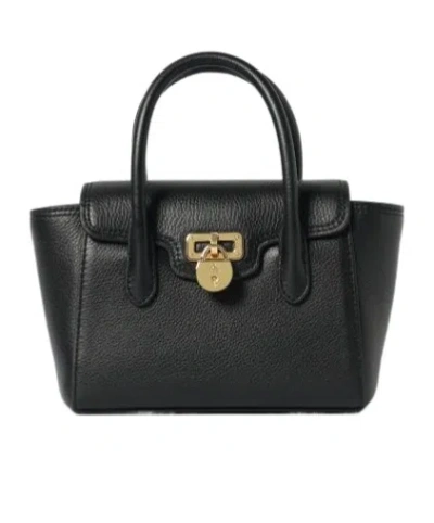 Ralph Lauren Lauren  Lock Satchel Bag In Black