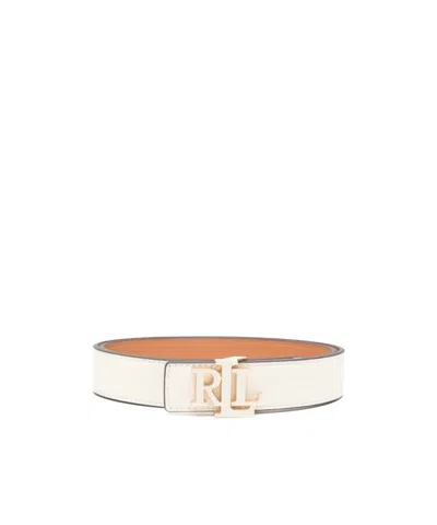 Ralph Lauren Lauren  "rev Lrl 30" Belt Medium In White