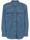 Ralph Lauren Long Sleeve Button Front Shirt In Blue