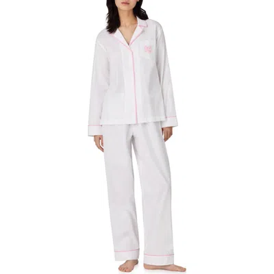 Ralph Lauren Lauren  Long Sleeve Cotton Pajamas In White