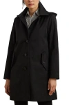Ralph Lauren Lauren  Longline Raincoat With Removable Hood In Black