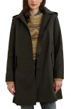 Ralph Lauren Lauren  Longline Raincoat With Removable Hood In Brown