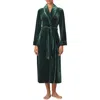 Ralph Lauren Robe Womens Small Green Velvet Shawl Collar Sleepwear Jdm405 (green,regular,s) In Green