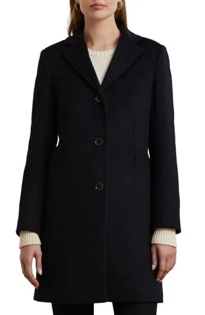 Ralph Lauren Lauren  Longline Wool Blend Coat In Black