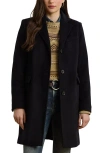 Ralph Lauren Lauren  Longline Wool Blend Coat In Blue