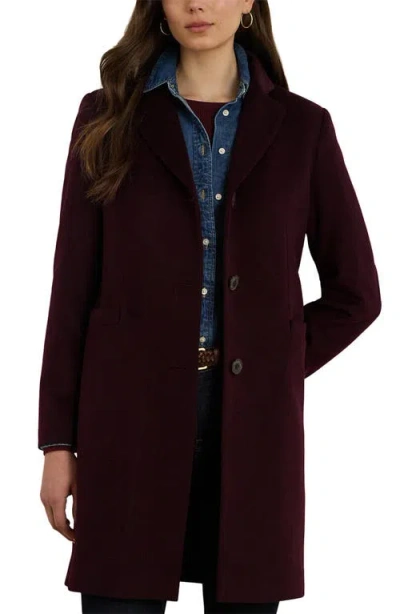 Ralph Lauren Lauren  Longline Wool Blend Coat In Blue