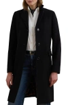 Ralph Lauren Lauren  Longline Wool Blend Twill Coat In Black