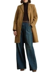 Ralph Lauren Lauren  Longline Wool Blend Twill Coat In Brown