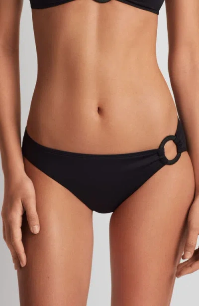 Ralph Lauren Lauren  Macramé Ring Bikini Bottoms In Black