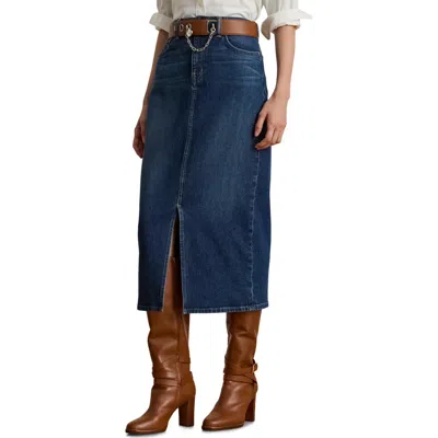 Ralph Lauren Lauren  Mahlan Denim Midi Skirt