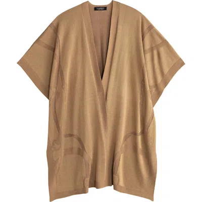 Ralph Lauren Lauren  Matte Shine Belting Ruana In Brown