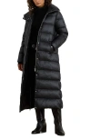 Ralph Lauren Lauren  Maxi Soft Long Puffer Coat In Black