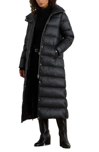 Ralph Lauren Lauren  Maxi Soft Long Puffer Coat In Black