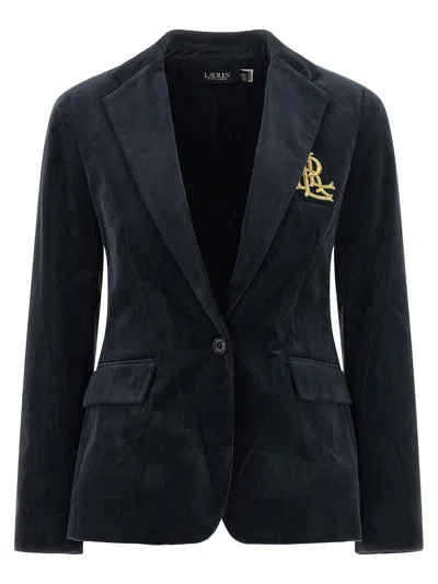 Ralph Lauren Metal Wire Embroidery Blazer In Blue