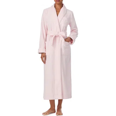 Ralph Lauren Lauren  Monogram Fleece Robe In Pink