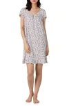 Ralph Lauren Lauren  Monogram Short Sleeve Nightgown In Multi