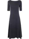 Ralph Lauren Munzie Elbow Sleeve Day Dress In Gray