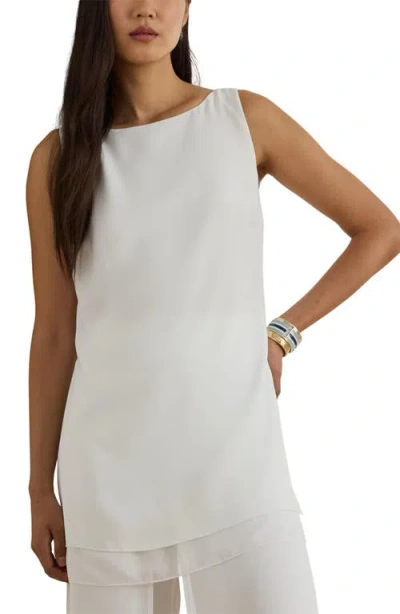 Ralph Lauren Lauren  Naruti Layered Sleeveless Tunic Top In White