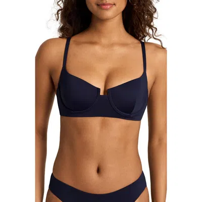 Ralph Lauren Lauren  Notched Underwire Bikini Top In Blue