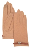 Ralph Lauren Lauren  Oval Logo Bracelet Wool & Cashmere Blend Gloves In Brown