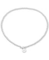 Ralph Lauren Lauren  Padlock Clasp Beaded 17" Statement Necklace In Sterling Silver In Silver