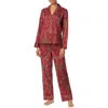 Ralph Lauren Lauren  Paisley Cotton Blend Pajamas In Burgundy