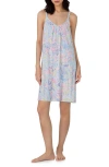 Ralph Lauren Lauren  Paisley Print Double Strap Cotton Blend Nightgown In Blue Paisley