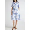 Ralph Lauren Lauren  Paisley Short Sleeve Linen Shirtdress