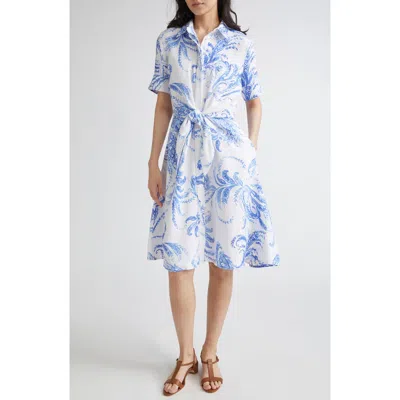 Ralph Lauren Lauren  Paisley Short Sleeve Linen Shirtdress
