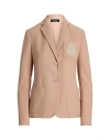 Ralph Lauren Lauren  Patch Jacquard Blazer Woman Blazer Blush Size L Cotton, Elastane In Pink
