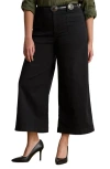 Ralph Lauren Lauren  Patch Pocket Crop Wide Leg Twill Chinos In Black