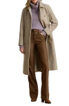 Ralph Lauren Lauren  Plaid Belted Double Breasted Coat In Brown