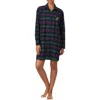 Ralph Lauren Lauren  Plaid Print Sleepshirt In Multi