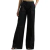 Ralph Lauren Lauren  Pleat Front Wide Leg Cotton Twill Pants In Black