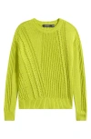 Ralph Lauren Lauren  Pointelle & Cable Detail Cotton Sweater In Green