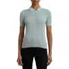Ralph Lauren Women's Pointelle-knit Cotton-blend Polo Sweater In Aqua Pearl
