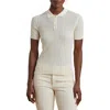 Ralph Lauren Lauren  Pointelle Polo In Mascarpone Cream